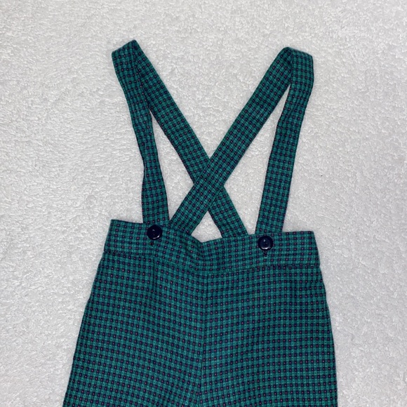 Vintage green red navy button strap overalls 12m - Picture 7 of 9